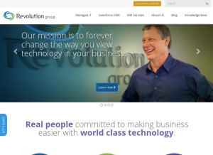 How revolutiongroup.com looks like on a tablet such as an iPad.