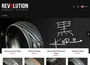 How revolutionjewelry.com looks like on a tablet such as an iPad.