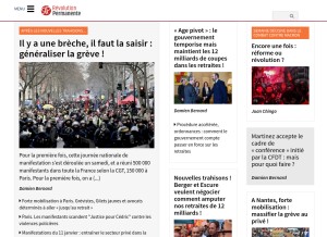 How revolutionpermanente.fr looks like on a tablet such as an iPad.