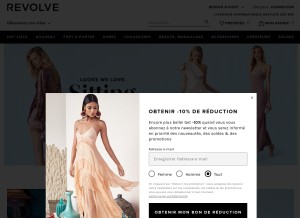 How revolveclothing.com looks like on a tablet such as an iPad.