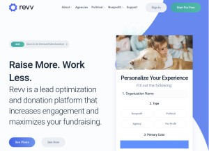 How revv.co looks like on a tablet such as an iPad.