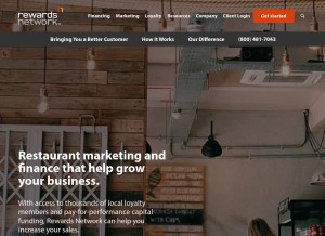 How rewardsnetwork.com looks like on a tablet such as an iPad.