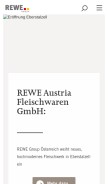 How rewe-group.at looks like on a mobile device such as an iPhone.