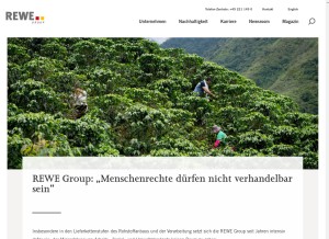 How rewe-group.com looks like on a tablet such as an iPad.