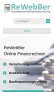 How rewebber.de looks like on a mobile device such as an iPhone.