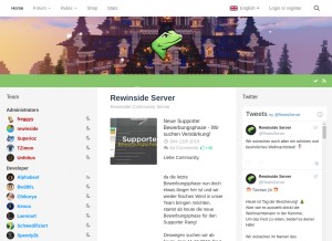 How rewinside.tv looks like on a tablet such as an iPad.