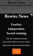 How rewire.news looks like on a mobile device such as an iPhone.