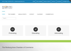 How rexburgchamber.org looks like on a tablet such as an iPad.