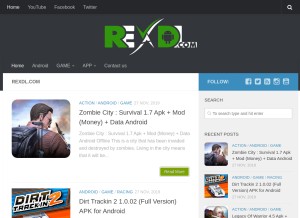 How rexdlfile.com looks like on a tablet such as an iPad.