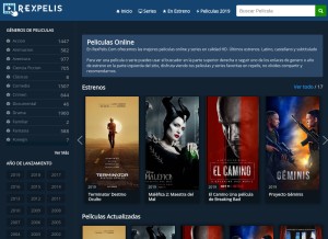 How rexpelis.com looks like on a tablet such as an iPad.