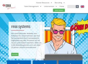 How rexx-systems.com looks like on a tablet such as an iPad.
