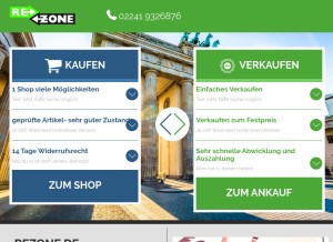 How rezone.de looks like on a tablet such as an iPad.