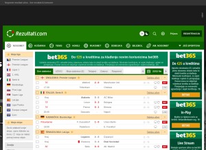 How rezultati.com looks like on a tablet such as an iPad.