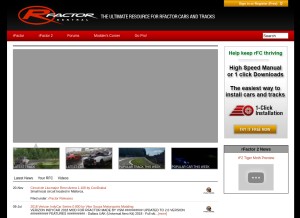 How rfactorcentral.com looks like on a tablet such as an iPad.