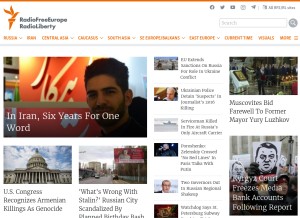 How rferl.org looks like on a tablet such as an iPad.