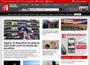 How rfi.fr looks like on a tablet such as an iPad.