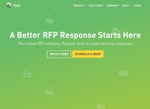 How rfpio.com looks like on a tablet such as an iPad.