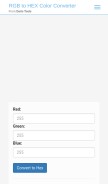 How rgbtohex.net looks like on a mobile device such as an iPhone.