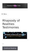 How rhapsodytoday.com looks like on a mobile device such as an iPhone.