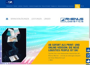 How rhenus.com looks like on a tablet such as an iPad.