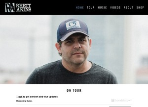 How rhettakins.com looks like on a tablet such as an iPad.