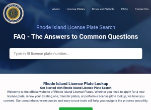 How rhodeislandlicenseplate.com looks like on a tablet such as an iPad.