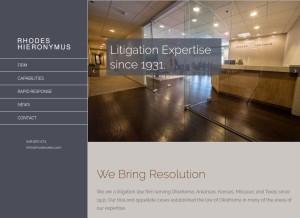 How rhodesokla.com looks like on a tablet such as an iPad.