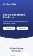 How rhombusads.com looks like on a mobile device such as an iPhone.