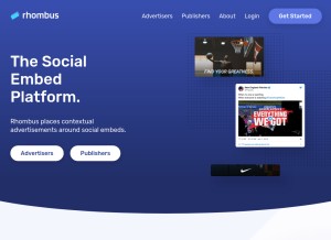 How rhombusads.com looks like on a tablet such as an iPad.