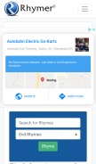 How rhymer.com looks like on a mobile device such as an iPhone.
