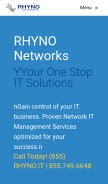 How rhynonetworks.com looks like on a mobile device such as an iPhone.
