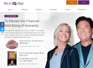 How richdad.com looks like on a tablet such as an iPad.