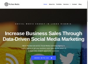 How richeemedia.com.ng looks like on a tablet such as an iPad.