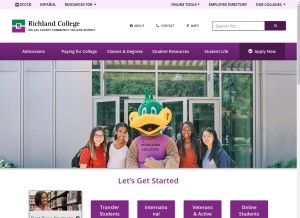 How richlandcollege.edu looks like on a tablet such as an iPad.