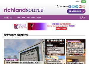 How richlandsource.com looks like on a tablet such as an iPad.
