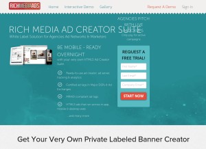 How richmediaads.com looks like on a tablet such as an iPad.