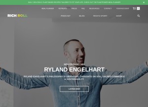 How richroll.com looks like on a tablet such as an iPad.