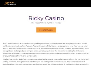 How ricky-casino-australia.webflow.io looks like on a tablet such as an iPad.