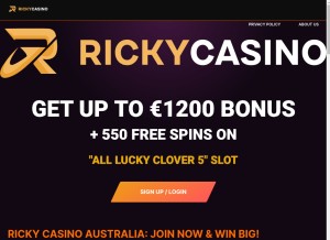 How ricky-casino.info looks like on a tablet such as an iPad.