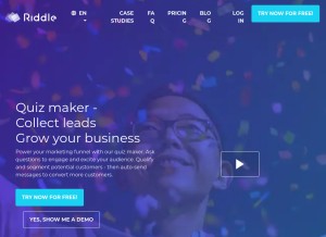 How riddle.com looks like on a tablet such as an iPad.