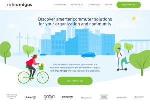 How rideamigos.com looks like on a tablet such as an iPad.