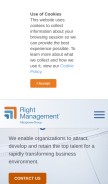 How right.com looks like on a mobile device such as an iPhone.