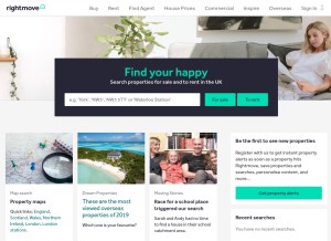 How rightmove.com looks like on a tablet such as an iPad.