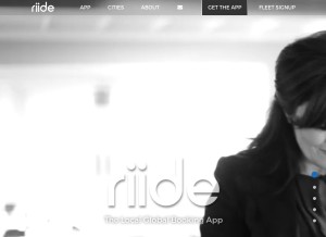 How riide.co looks like on a tablet such as an iPad.