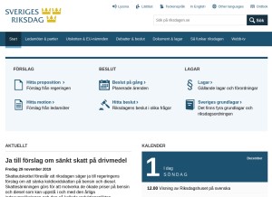 How riksdagen.se looks like on a tablet such as an iPad.