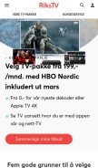 How rikstv.no looks like on a mobile device such as an iPhone.