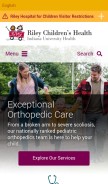 How rileychildrens.org looks like on a mobile device such as an iPhone.