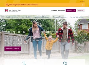 How rileychildrens.org looks like on a tablet such as an iPad.