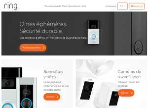 How ring.com looks like on a tablet such as an iPad.