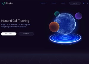 How ringba.com looks like on a tablet such as an iPad.